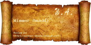 Wimmer Amadé névjegykártya